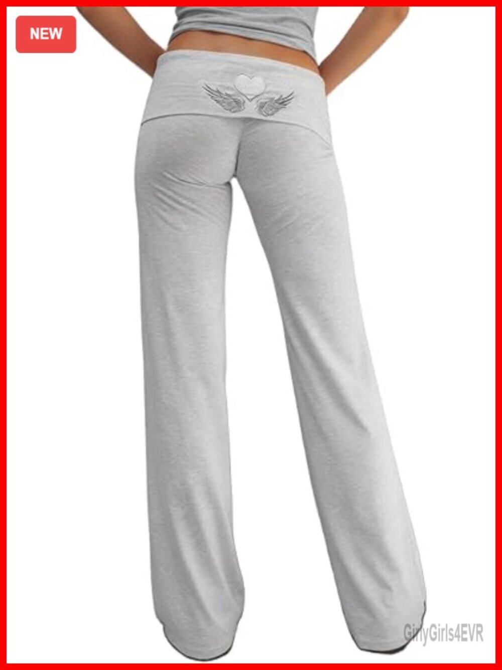 Fold Over Flare Legging Low Rise Wide Leg Bell Bottom Yoga Pants Sweatpants